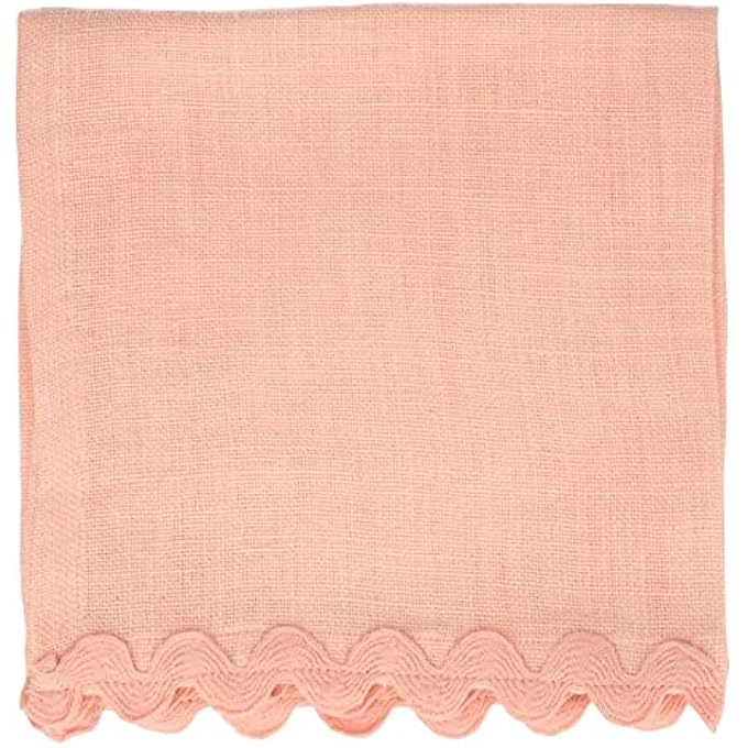 PASTEL CLOTH NAPKINS PACK OF 4REUSABLE LINEN NAPKINS WITH RICRAC BRAID TRIM IN DUSKY PINK, PEACH PINK, BLUE, GREEN, ECO-FRIENDLY, WASHABLE, ELEGANT PARTY TABLE DCOR - Image 2